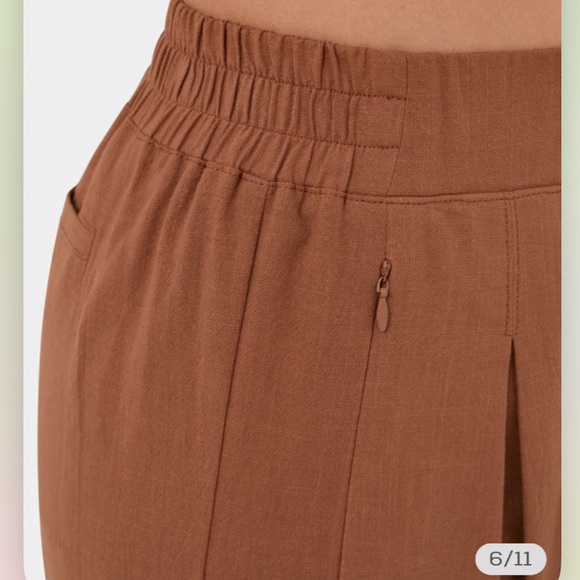 Halara High Waisted Plicated Split Hem Wide Leg Palazzo Capri Pants Medium Rust - Picture 2 of 11